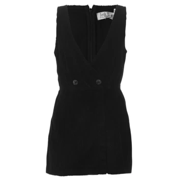 image of Jack Wills Perrie Corduroy Skort Playsuit - Black