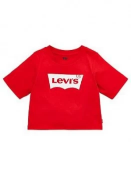 image of Levis Girls Short Sleeve Boxy Batwing T-Shirt - Red