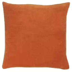 Image of Furn Solo Velvet Square Cushion Cover (One Size) (Orange)