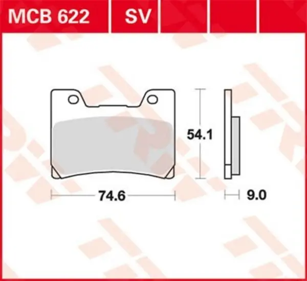 Image of TRW Organic Allround MCB622 Brake pad set Brake Pad Set, disc brake (402)