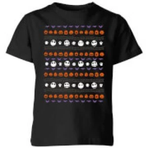 Image of The Nightmare Before Christmas Jack Pumpkin Faces Kids T-Shirt - Black - 11-12 Years
