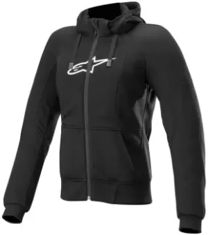 image of Alpinestars Stella Chrome Sport Ladies Motorcycle Hoodie, black-white, Size L for Women, black-white, Size L for Women