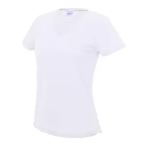 Image of AWDis Cool V Neck Girlie Cool Short Sleeve T-Shirt (S) (Arctic White)