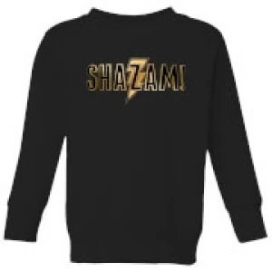 image of Shazam Gold Logo Kids Sweatshirt - Black - 11-12 Years