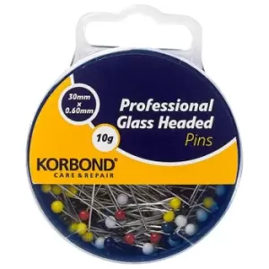 Image of Korbond Professional Glass Headed Pins 10g