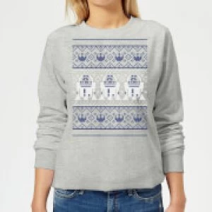 Image of Star Wars R2-D2 Knit Womens Christmas Sweatshirt - Grey - 3XL