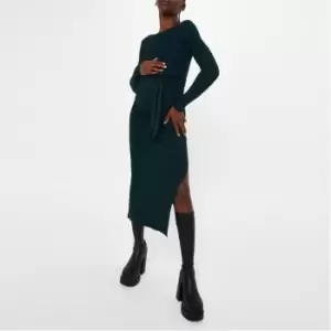 image of Missguided Rib Maternity Knit Midi Dress - Green