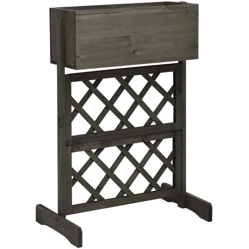 Image of VIDAXL Vidaxl - Garden Trellis Planter Grey 45x30x74cm Solid Firwood 8720286182833