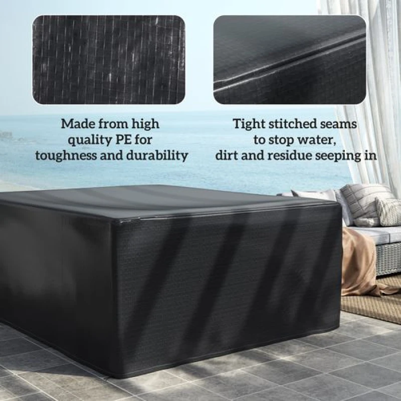 Image of Outsunny 235x190x90cm Large Patio Set Outdoor Garden Furniture Cover Black TJ Hughes 5063603022812