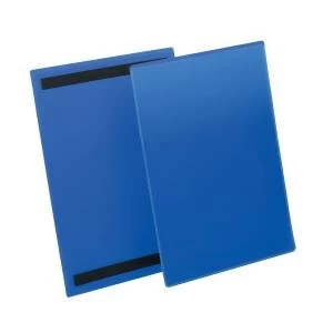 Image of Durable A4 Portrait Magnetic Document Sleeve Dark Blue Pack of 50