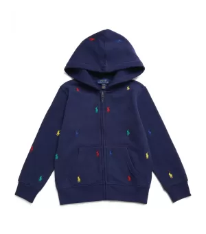 Image of Polo Ralph Lauren Boys' Embroidered Logo Zip Through Hoody - Newport Navy - 2 Years