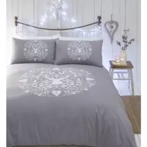 image of Portfolio Bauble Modern Single Duvet Cover Set Bedding Bed Set Grey - Grey