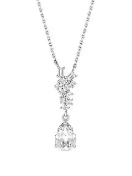Image of Simply Silver Sterling Silver 925 Cubic Zirconia Multi Stone Pear Necklace