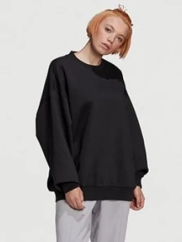 Image of adidas Originals Oversized Sweater - Black, Size 8, Women