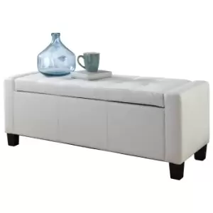 image of Verona Ottoman Bench Faux Leather White