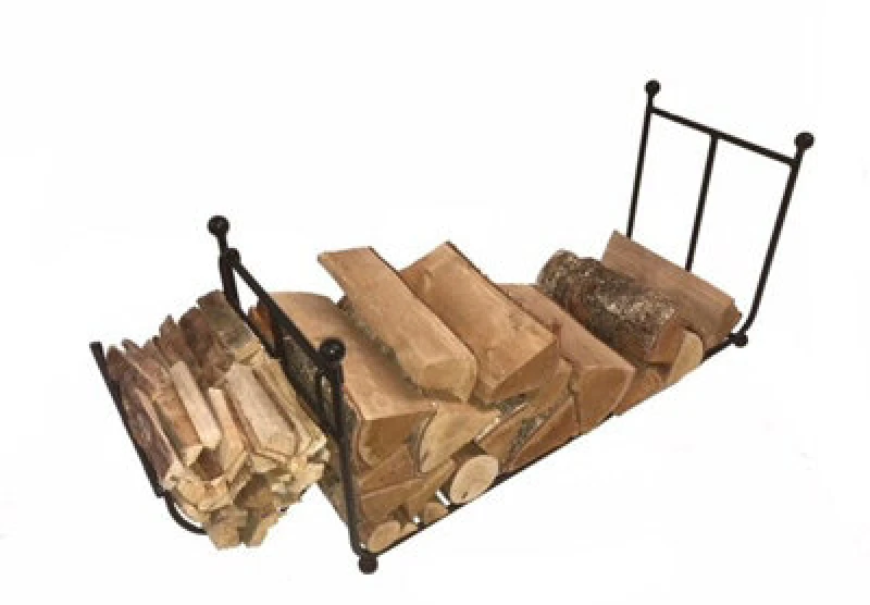 Image of Poppy Forge Log Rack Long - Steel - L30.5 X W81.6 X H39.4cm - Black