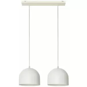 image of Helam Madison Straight Bar Pendant Ceiling Light White 42cm