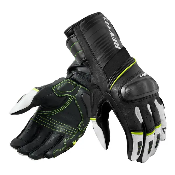 Image of REV'IT! RSR 4 Black Gloves Neon Yellow Size L