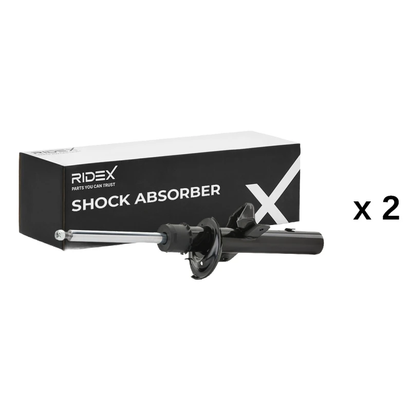 Image of RIDEX 854S2566 Shock absorber Rear Axle, Gas Pressure, Twin-Tube, Suspension Strut, Top pin Shock Absorber (854)