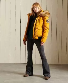 Image of Superdry Womens Everest Bomber Jacket Tan / Ochre - Size: 12