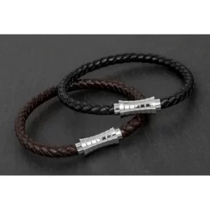 Image of EQ For Men Indent Clasp Leather Bracelet