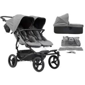 image of Mountain Buggy Duet Luxury Twin Pushchair With Carrycot Plus - Herringbone