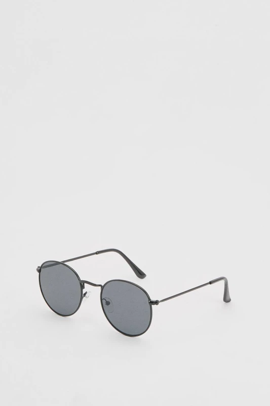 Image of Burton Burton Men Black Metal Round Sunglasses Black One Size Male 5045775677632