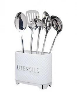 Image of Kitchencraft Lovello Utensil Store ; Ice White