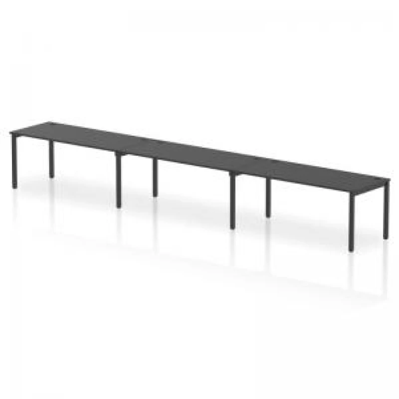 Image of Impulse Impulse Bench Single Row 3 Person 1800 Black Frame Office Bench Desk Black IMBS318BLKB