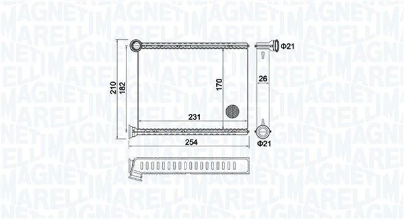 Image of MAGNETI MARELLI Heater matrix MAGNETI MARELLI 350218473000