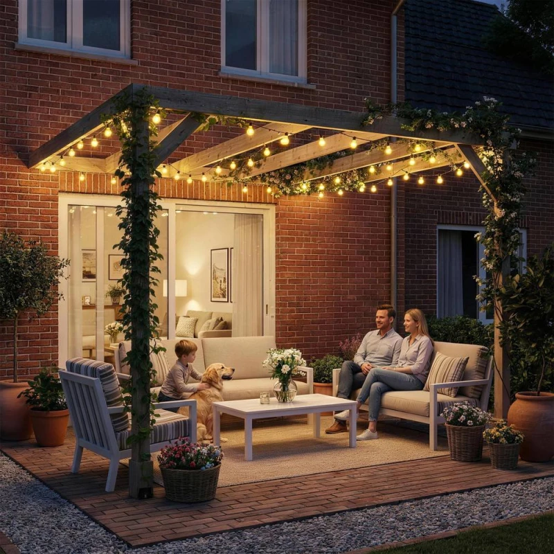 Image of OUTSUNNY Lean-To Wooden Pergola Kit, Grape Trellis with Stable Structure in Light Brown Size: 240 Light Brown Unisex 240