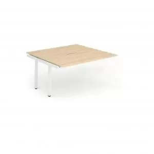 image of B2B Ext Kit White Frame Bench Desk 1400 Maple