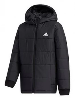 Image of Boys, adidas Childrens Padded Zip Through Jacket - Black, Size 11-12 Years