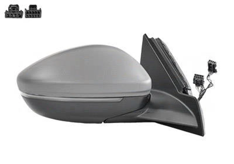 Image of VAN WEZEL 4043808 Wing mirror * HAGUS * Right, with temperature sensor, primed Outside Mirror (50)