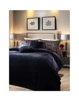 image of Soiree Lucie Faux Fur Bedspread Navy 150X220Cm