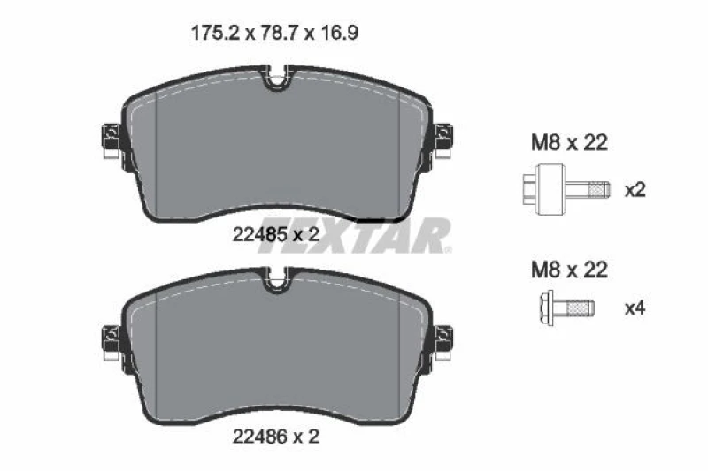 Image of Brake pad set TEXTAR 2248505