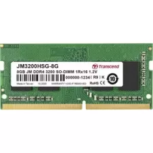 Image of Transcend JetRAM Laptop RAM card DDR4 8GB 1 x 8GB 3200 MHz 260-pin SO-DIMM JM3200HSG-8G