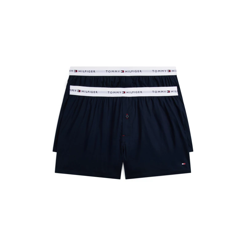 Image of Tommy Hilfiger 2 Pack Woven Boxer Shorts Navy/Navy male Large