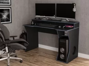 image of Birlea Enzo Black and Blue Gaming Computer Desk