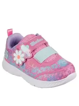 Skechers Girls Comfy Flex 2.0 Floral Print Trainer, Pink, Size 11 Younger