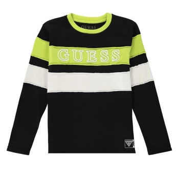 Image of Guess Stripe Long Sleeve T Shirt - Multi