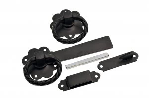 image of Wickes Twisted Gate Latch - Black