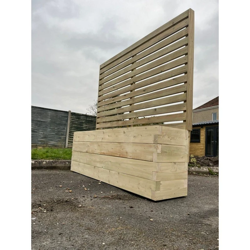 Image of Buttercup Farm Suffolk Planter & Trellis (Pack of 2) - Wood - L90 x W40 x H120cm in Brown Brown Unisex