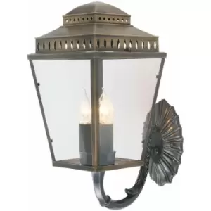 Image of Outdoor IP44 3 Bulb Wall Light Aged Brass LED E14 60W