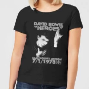 image of David Bowie Heroes Earls Court Womens T-Shirt - Black