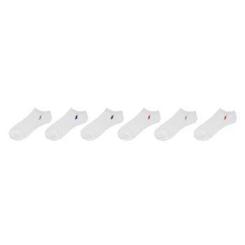Image of Polo Ralph Lauren 6 Pack Multi Trainer Socks - White