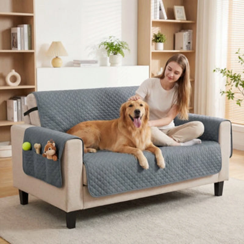 Image of Pawhut Waterproof Sofa Cover 2 Seater, Soft Couch Cover For Dogs Cats Pets