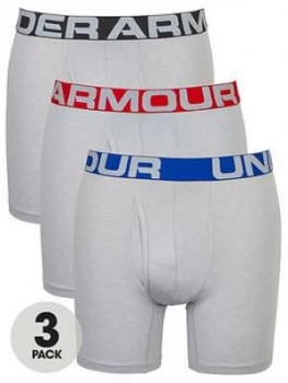 image of Urban Armor Gear Charged Cotton 6" 3 Pack Boxerjock - Grey