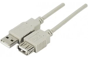 Image of EXC USB 2.0 A.A M to F Grey Cable 3m