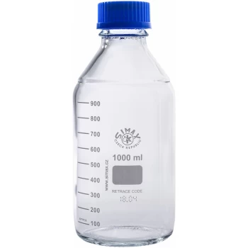 image of Clear Graduated Lab Bottles 1000ml - Pack of 10 - Simax